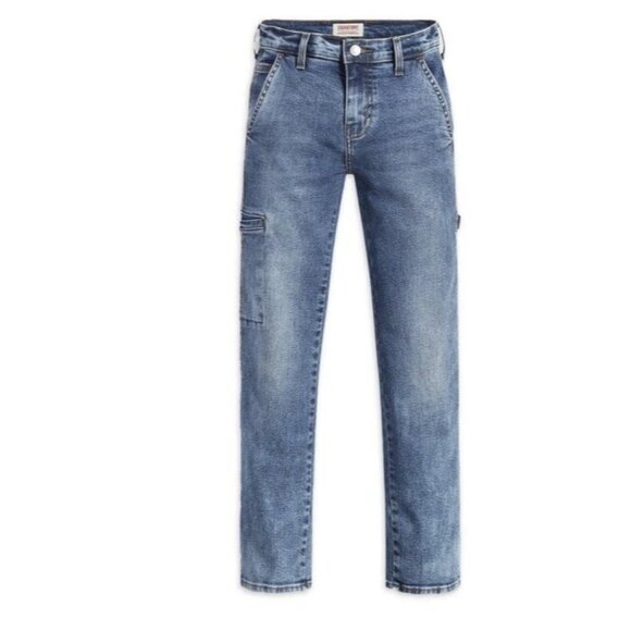 Signature Levis Jeans Boy's Sz 5 Blue Relaxed Fit Carpenter Medium Wash NEW - Picture 1 of 5